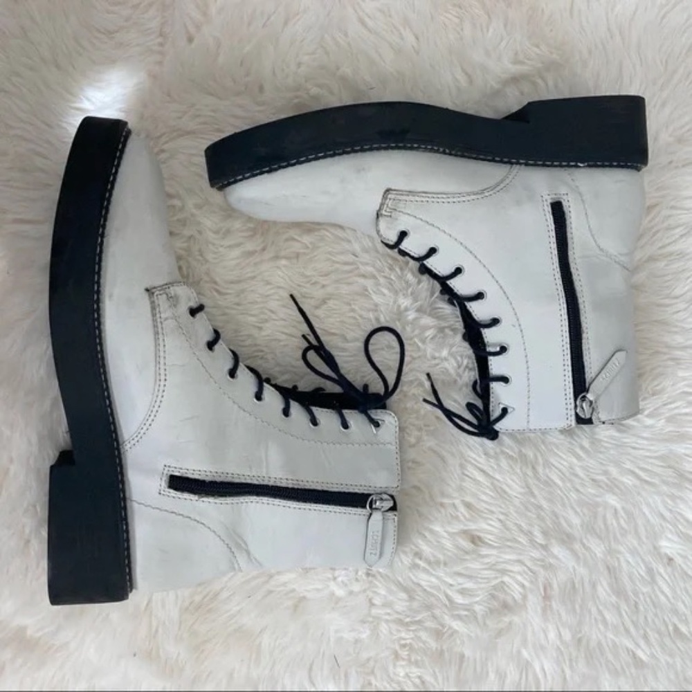 SCHUTZ White Lace Up Mckenzie Bootie - Picture 7 of 9